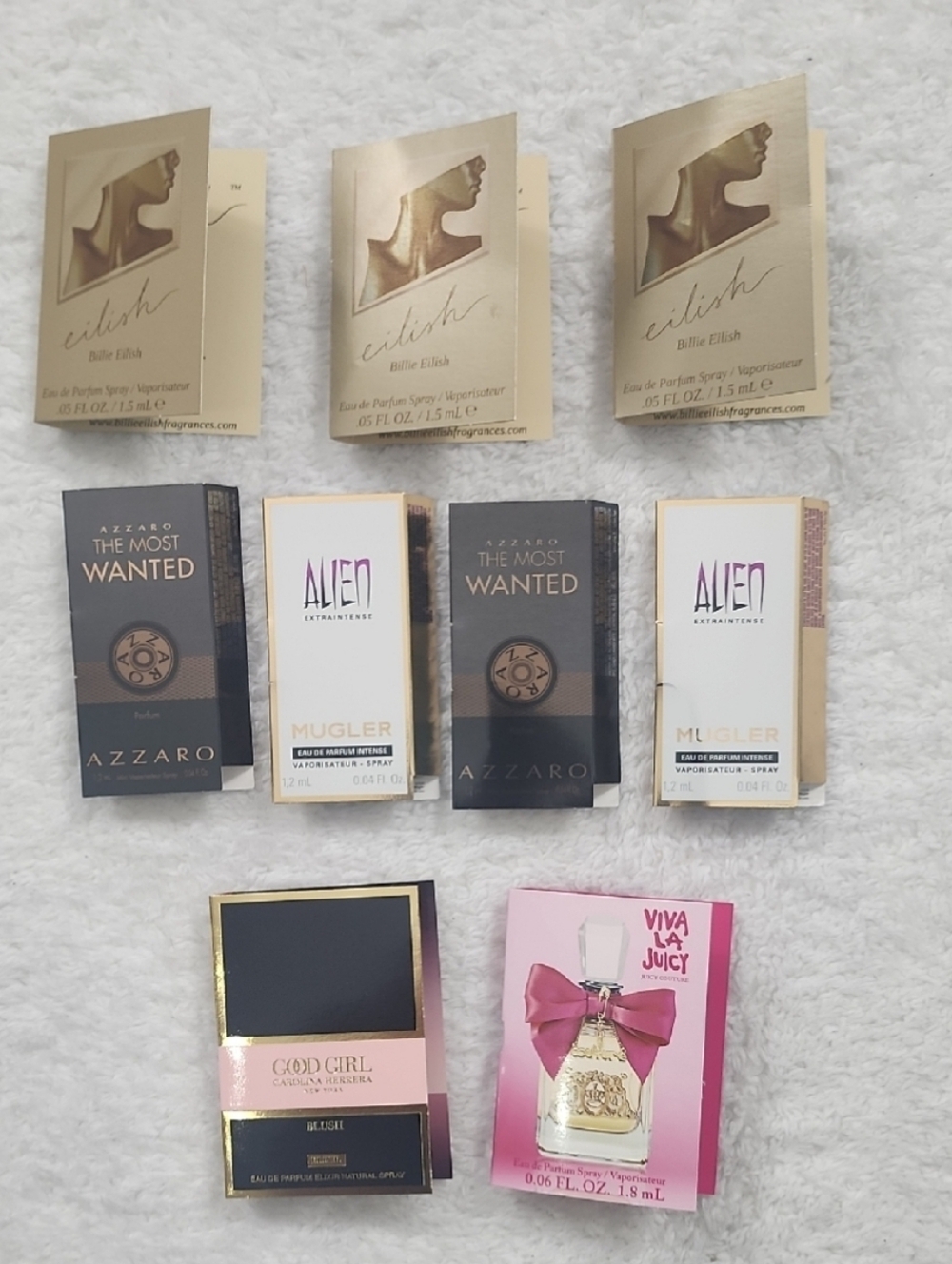 Fragrance Beauty Sample Bundle 9 Piece New
